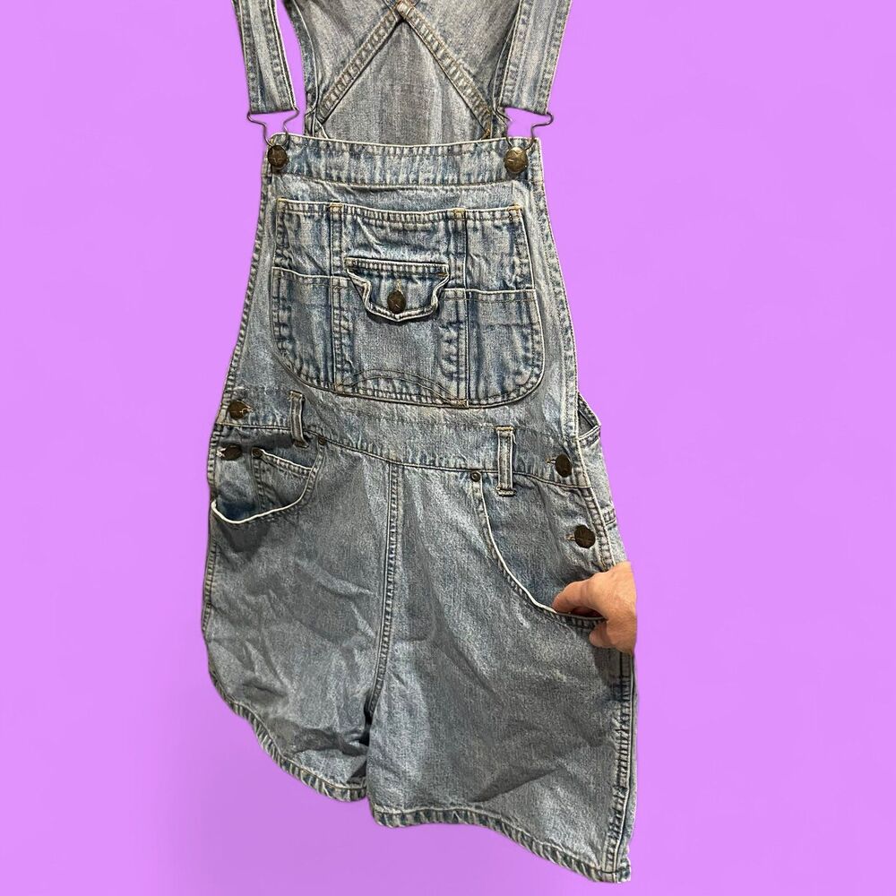 Cute Y2K denim Road Rags Jean Co short overalls pockets medium